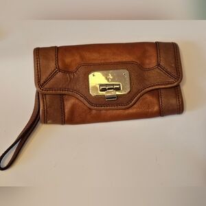Cole Haan Tan Leather Bag with Orange Lining